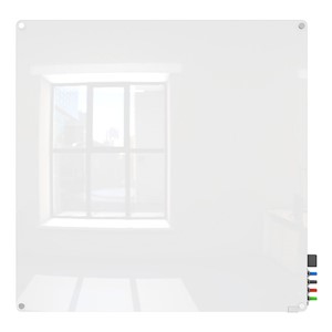 Harmony Colors Magnetic Glass Board w/ Radius Corners - White