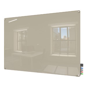 Harmony Colors Magnetic Glass Whiteboard w/ Radius Corners - Gray