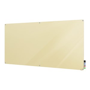 Harmony Colors Magnetic Glass Board w/ Radius Corners (6' W x 4' H) - Beige