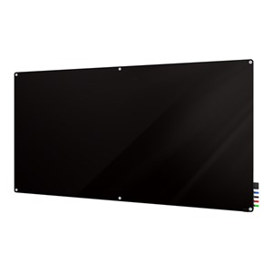 Harmony Colors Magnetic Glass Board w/ Radius Corners (6' W x 4' H) - Black