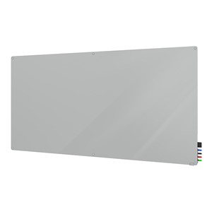 Harmony Colors Magnetic Glass Board w/ Radius Corners (6' W x 4' H) - Gray