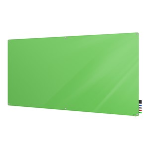 Harmony Colors Magnetic Glass Board w/ Radius Corners (6' W x 4' H) - Green