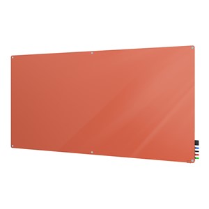 Harmony Colors Magnetic Glass Board w/ Radius Corners (6' W x 4' H) - Peach