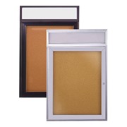 Enclosed Bulletin Board w/ Lighted Header & One Door