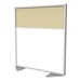 Floor Partition w/ Aluminum Frame - Two Split Panel - Porcelain/Carmel Vinyl (54" H)