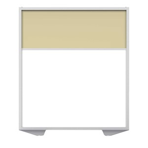Floor Partition w/ Aluminum Frame - Two Split Panel - Porcelain/Carmel Vinyl (54" H)