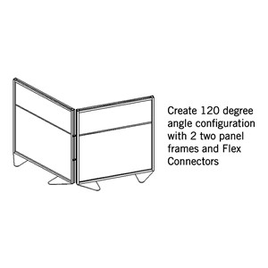Floor Partition w/ Aluminum Frame - Two Split Panel