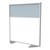 Floor Partition w/ Aluminum Frame - Two Split Panel - Porcelain/Silver Vinyl (54" H)