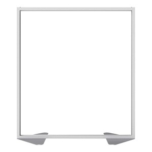 Floor Partition w/ Aluminum Frame - Full Clear Acrylic Panel Infill (54" H)