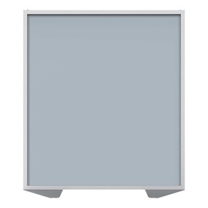 Floor Partition w/ Aluminum Frame - Full Silver Vinyl Panel Infill (54" H)