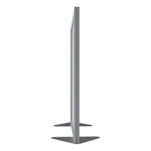 Floor Partition w/ Aluminum Frame - Full Silver Vinyl Panel Infill (54" H)