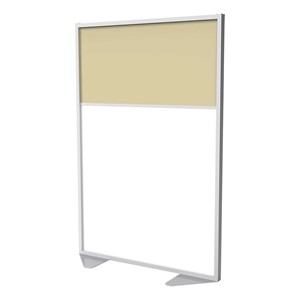 Floor Partition w/ Aluminum Frame - Two Split Panel - Porcelain/Carmel Vinyl (72" H)