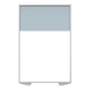 Floor Partition w/ Aluminum Frame - Two Split Panel - Porcelain/Silver Vinyl (72" H)