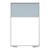 Floor Partition w/ Aluminum Frame - Two Split Panel - Porcelain/Silver Vinyl (72" H)