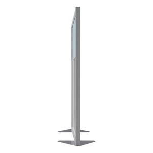 Floor Partition w/ Aluminum Frame - Two Split Panel - Porcelain/Silver Vinyl (72" H)