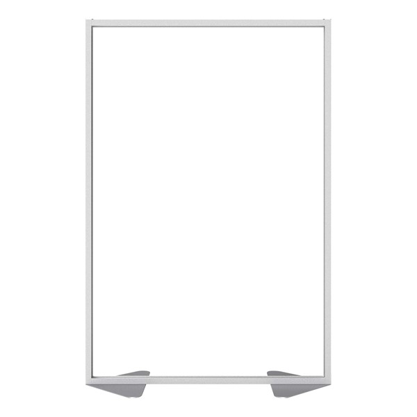 Floor Partition w/ Aluminum Frame - Full Clear Acrylic Panel Infill (72" H)