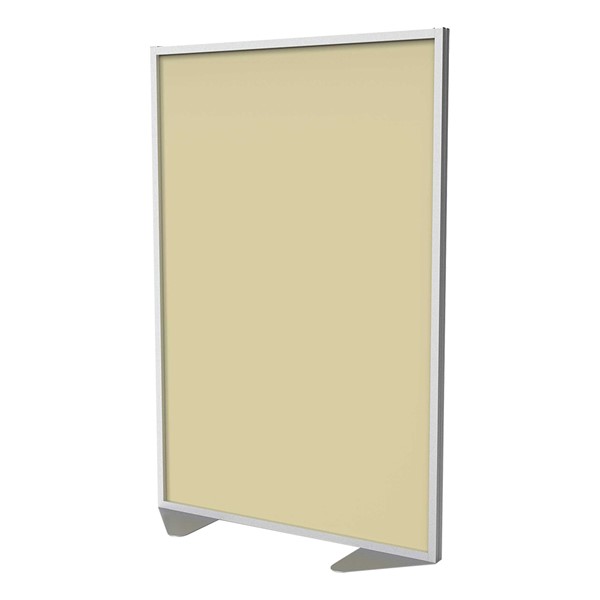 Floor Partition w/ Aluminum Frame - Full Carmel Vinyl Panel Infill (72" H)