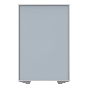 Floor Partition w/ Aluminum Frame - Full Silver Vinyl Panel Infill (72" H)