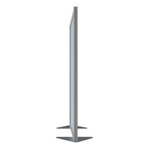 Floor Partition w/ Aluminum Frame - Full Silver Vinyl Panel Infill (72" H)