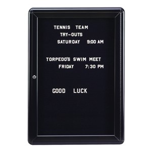 Ovation Radius Changeable Letter Board w/ One Door &  Black Frame