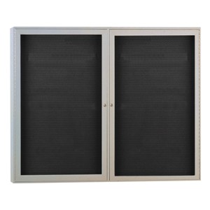 Indoor Enclosed Letter Board w/ Two Doors & Satin Aluminum Frame