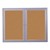 Indoor Enclosed Bulletin Board w/ Two Doors & Satin Aluminum Frame