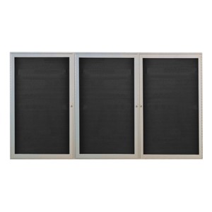 Indoor Enclosed Letter Board w/ Three Doors & Satin Aluminum Frame