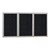 Enclosed Rubber-Tak Tackboard w/ Three Doors & Satin Aluminum Frame