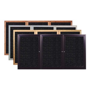 Enclosed Rubber Tackboard w/ Three Doors