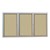 Outdoor/Indoor Enclosed Bulletin Board w/ Three Doors & Satin Aluminum Frame