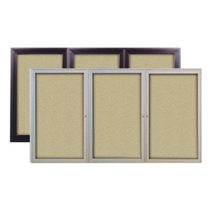 Outdoor/Indoor Enclosed Bulletin Board w/ Three Doors