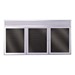 Letter Board w/ Lighted Header, Three Doors & Satin Aluminum Frame