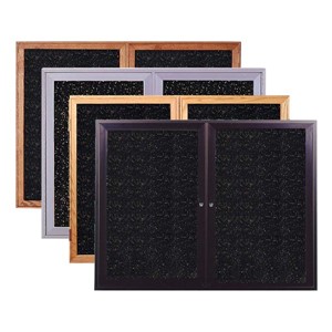 Enclosed Rubber Tackboard w/ Two Doors