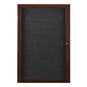 Indoor Enclosed Letter Board w/ One Door & Walnut Finish