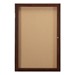 Enclosed Bulletin Board w/ One Door & Walnut Finish