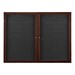 Indoor Enclosed Letter Board w/ Two Doors & Walnut Finish Frame