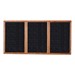 Enclosed Rubber-Tak Tackboard w/ Three Doors & Walnut Frame