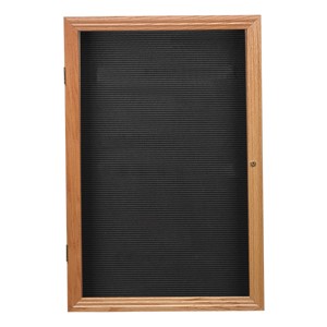 Indoor Enclosed Letter Board w/ One Door & Oak Finish Frame
