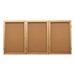 Enclosed Bulletin Board w/ Three Doors & Solid Oak Frame