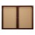 Indoor Enclosed Bulletin Board w/ Two Doors & Walnut Finish