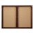 Indoor Enclosed Bulletin Board w/ Two Doors & Walnut Finish