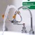 Wide Faucet-Mounted Eye Wash in use