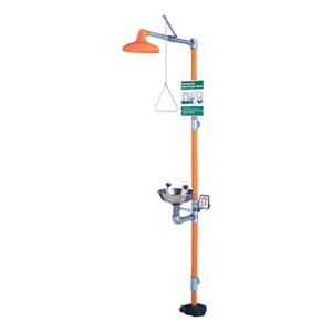 Safety Station Shower w/ Eye Wash – Stainless Steel Bowl
