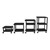 Adjustable-Height Tuffy Cart w/ Black Shelves