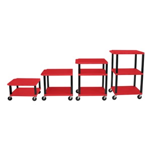 Adjustable-Height Tuffy Cart w/ Red Shelves