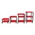 Adjustable-Height Tuffy Cart w/ Red Shelves