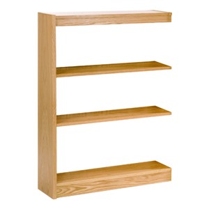 Mohawk Series Single-Sided Wooden Book Shelving - Adder Unit<br>Shown in 42" H