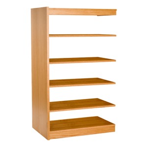 Mohawk Series Double-Sided Wooden Book Shelving - Adder Unit<br>Shown in 60" H