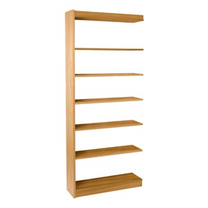 Mohawk Series Single-Sided Wooden Book Shelving - Adder Unit<br>Shown in 84" H