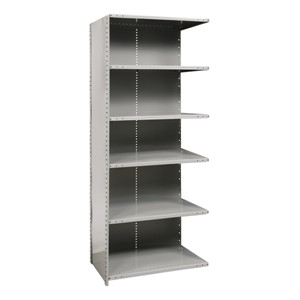 Heavy-Duty Closed Shelving Adder Unit w/ 6 Shelves
